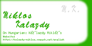miklos kalazdy business card